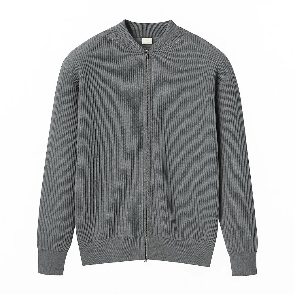 Roma Neve – Ribbed Zip Cardigan