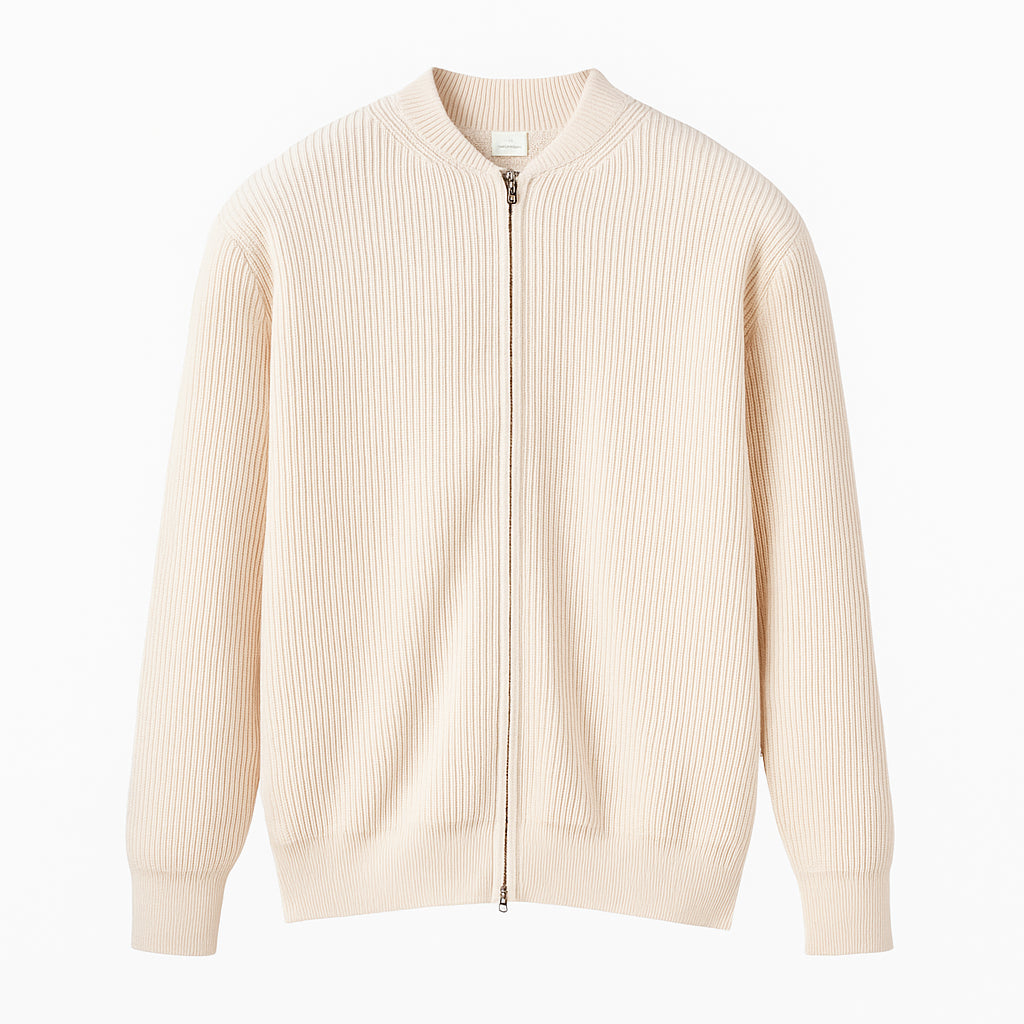 Roma Neve – Ribbed Zip Cardigan