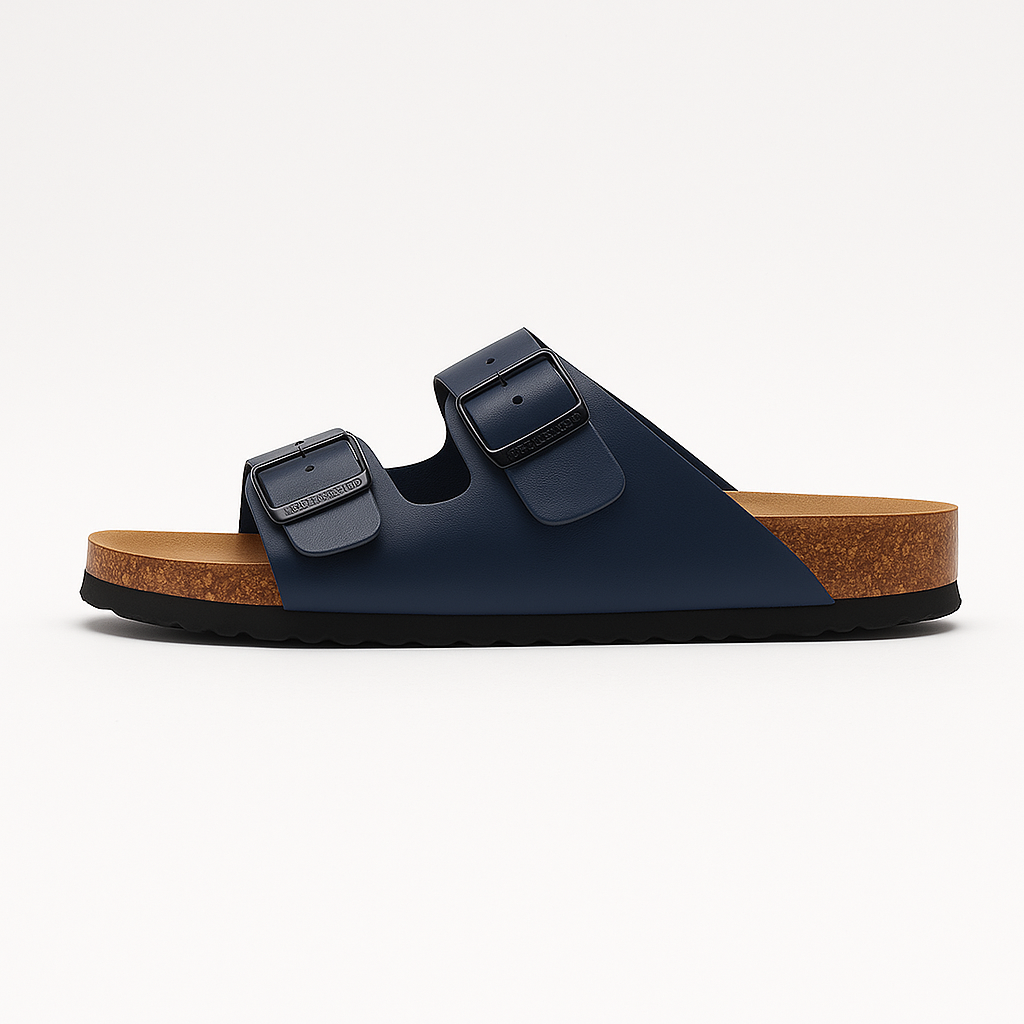 Linea Nero – Double Strap Cork Sandal
