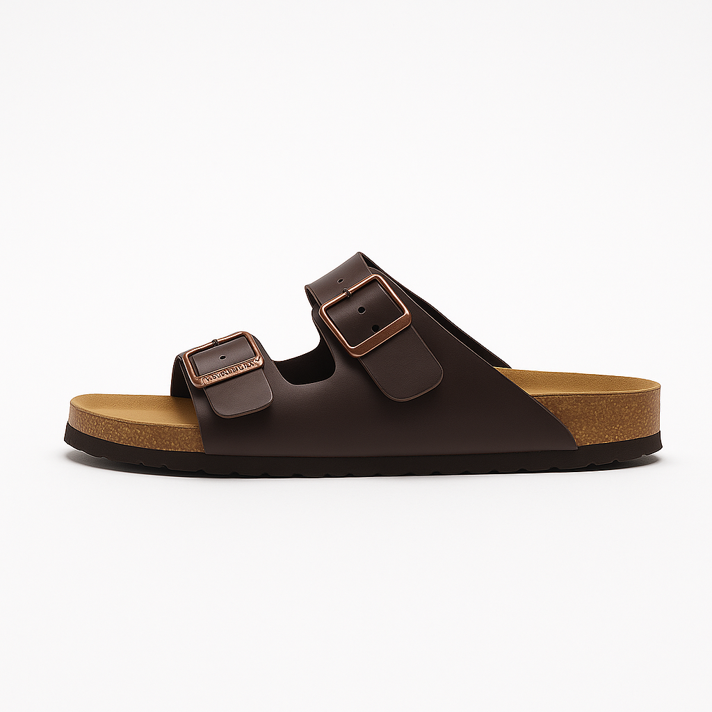 Linea Nero – Double Strap Cork Sandal