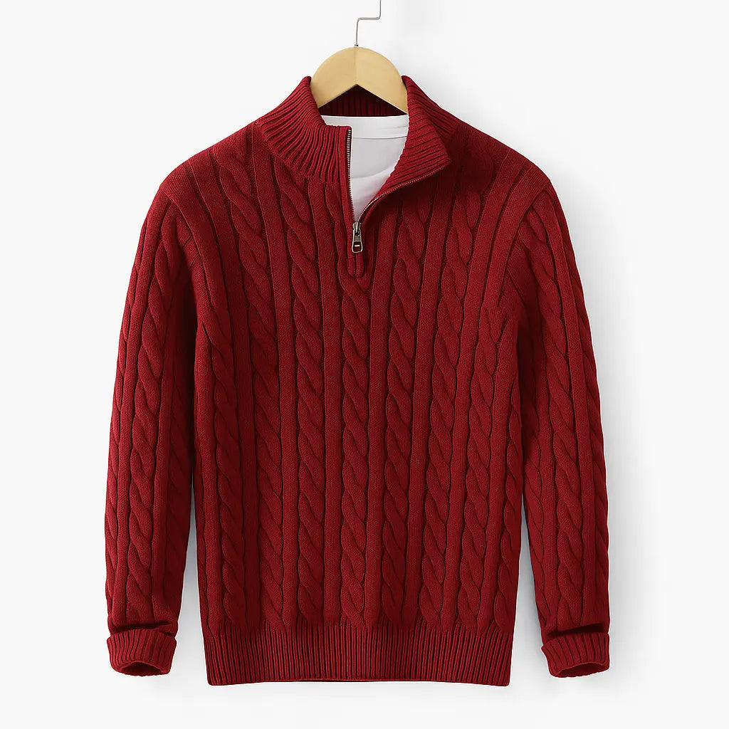 Aspen Top – Cable Knit Half-Zip Sweater