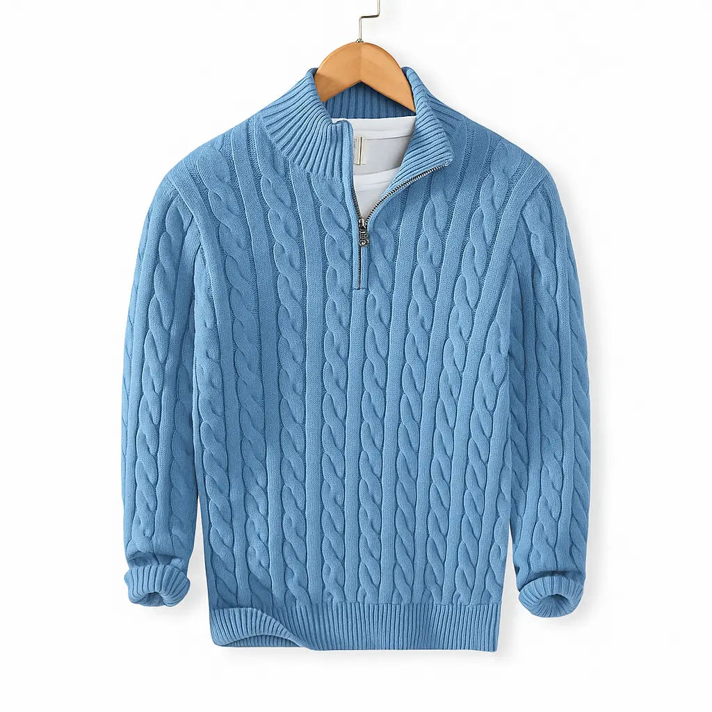 Aspen Top – Cable Knit Half-Zip Sweater