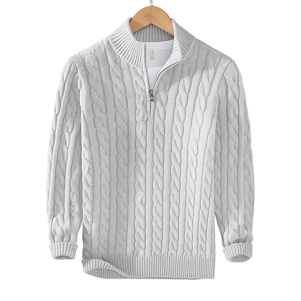 Aspen Top – Cable Knit Half-Zip Sweater