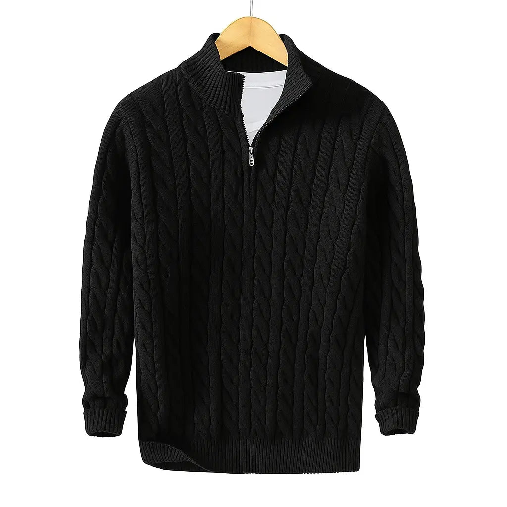 Aspen Top – Cable Knit Half-Zip Sweater