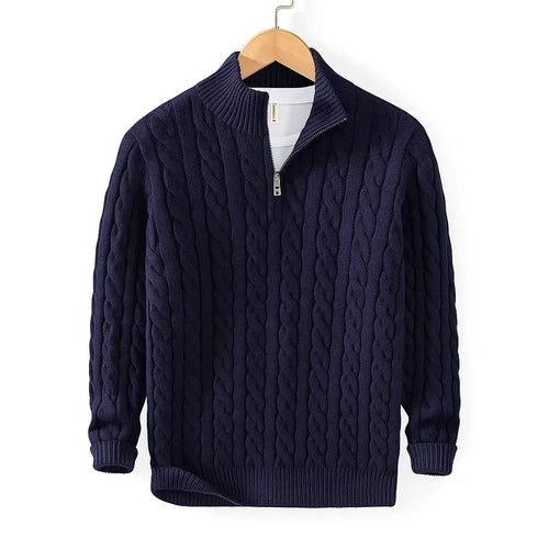 Aspen Top – Cable Knit Half-Zip Sweater