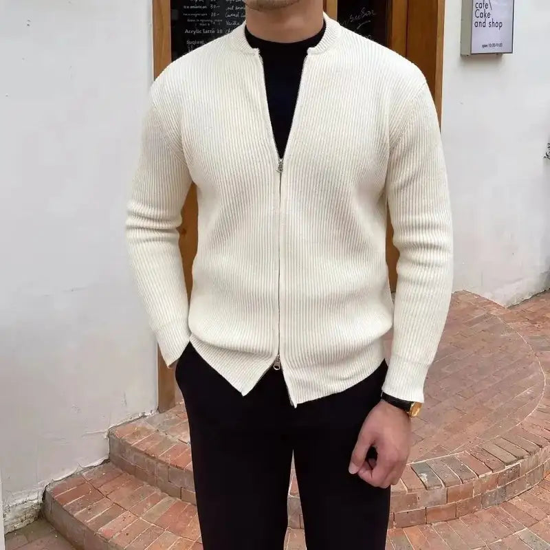 Roma Neve – Ribbed Zip Cardigan