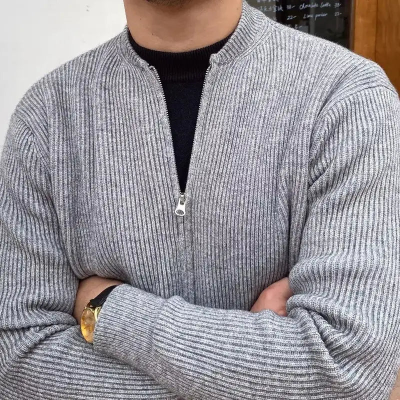 Roma Neve – Ribbed Zip Cardigan