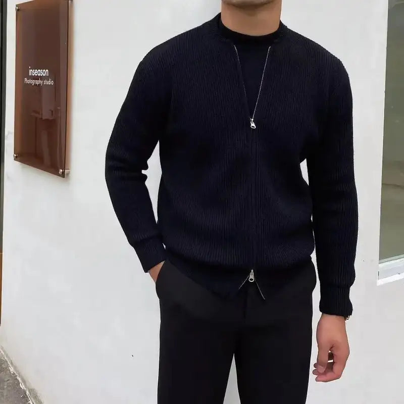 Roma Neve – Ribbed Zip Cardigan