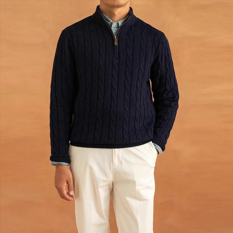 Aspen Top – Cable Knit Half-Zip Sweater
